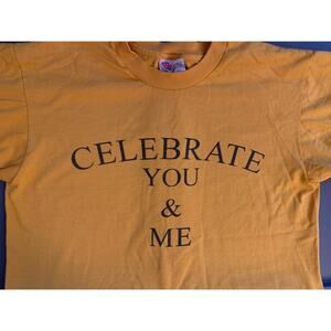 Celebrate You and Me; Respect vintage tshirt yellow Size Youth Large